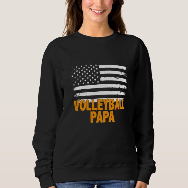 Moletom Dia de os pais de vôlei papá-americano (Frente)