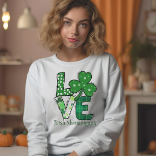 Moletom Dia de São Patrício Amor Travessuras Irlandesas