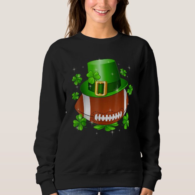 Moletom Dia de São Patrício De Futebol Leprechaun Shamrock (Frente)