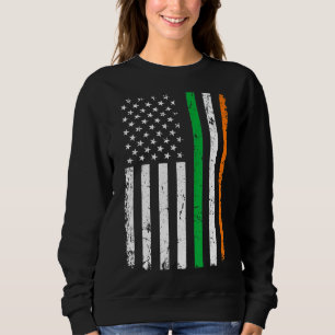 Moletom Dia de São Patrício Green Irish American Flag Irla