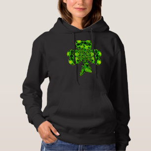 Moletom Dia de São Patrício Green Shamrock Skull Irish Ire