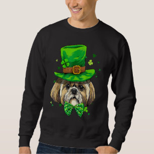 Moletom Dia de São Patrício Leprechaun Trevo Shih Tzu Íris
