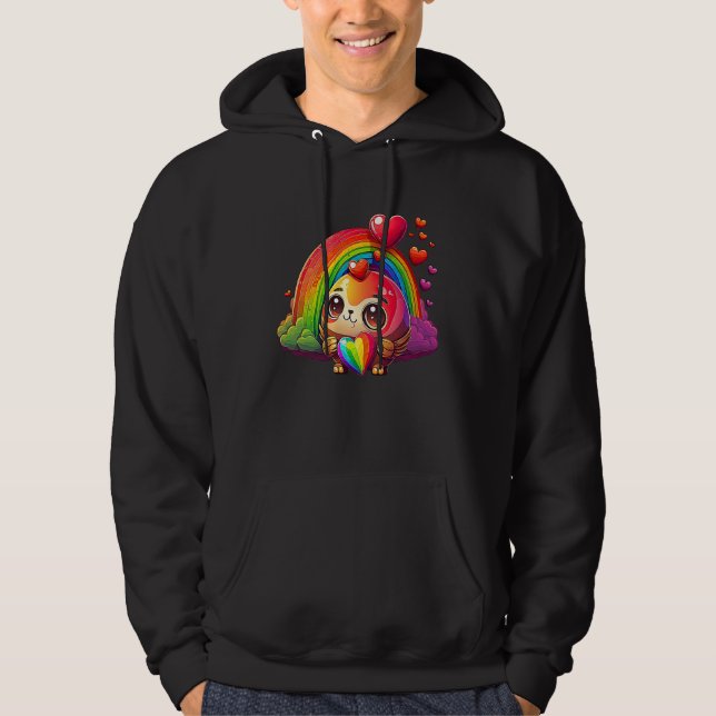 Moletom Dia de São Valentim Unique Cute RainbowCore (Frente)