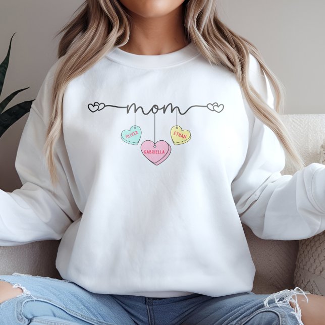 Moletom Dia dos Namorados da Mamãe com Nomes dos Filhos em (Criador carregado)