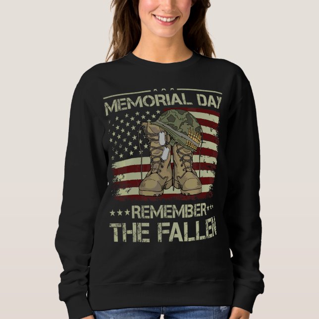Moletom Dia Memorial Lembre-Se Do Exército De Fallen Vinta (Frente)