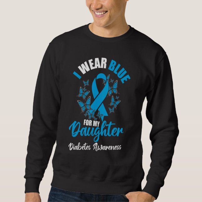 Moletom Diabetes Awareness November I Wear Blue For My Dau (Frente)