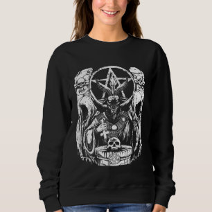 Moletom Diabo Satânico com Crânio Oculto 666 Bode Pentagra