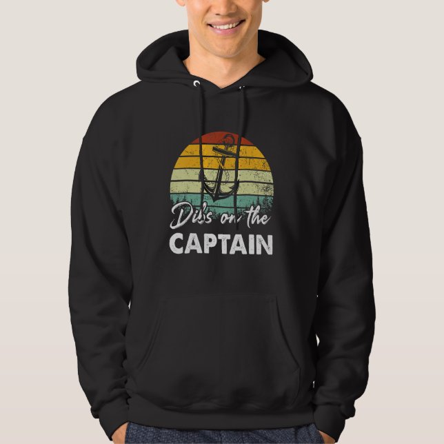 Moletom Dibs On The Captain  Captain Wife Summer Boat Vaca (Frente)