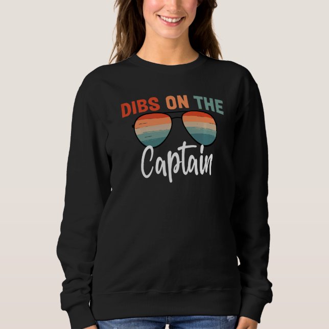 Moletom Dibs on The Captain  Captain Wife Women Boat Men (Frente)