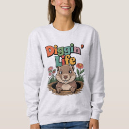 Moletom Diggin' Life Funny Gopher Amante de os animais