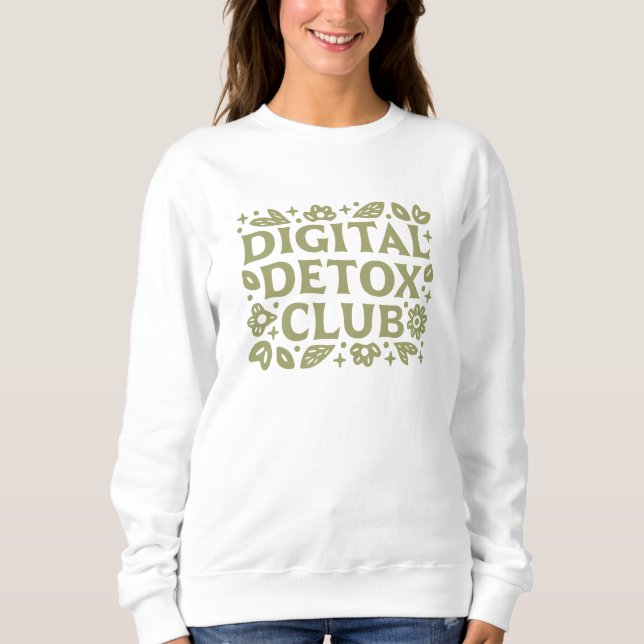 Moletom Digital detox club wellness girl green aesthetic (Frente)