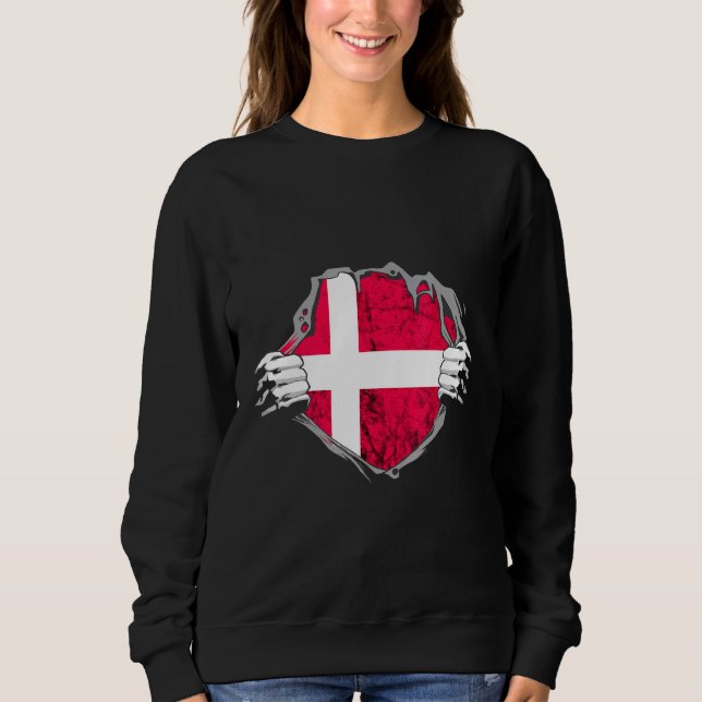 Moletom Dinamarca Danes Chest Danish Pride Danmark Roots (Frente)