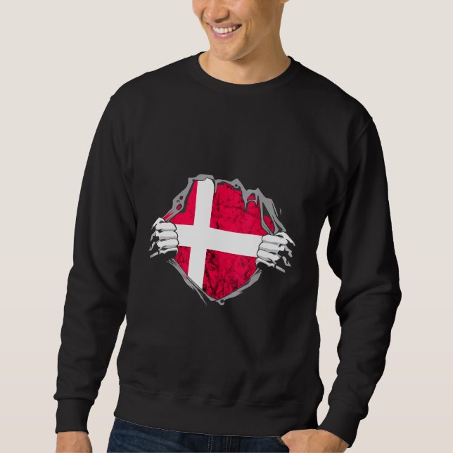 Moletom Dinamarca Danes Chest Danish Pride Danmark Roots (Frente)