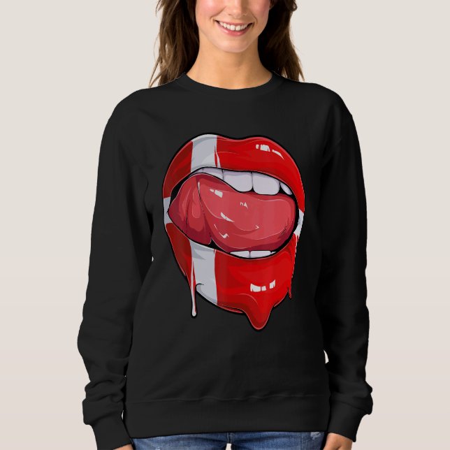 Moletom Dinamarca Fan Flag Mouth Soccer Dane (Frente)