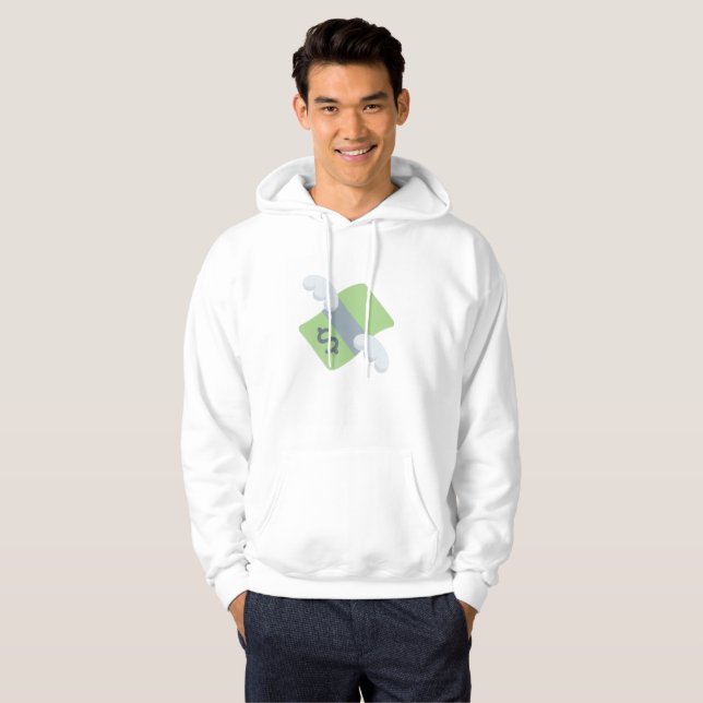 Moletom dinheiro voador emoji mens hoodie (Frente Completa)