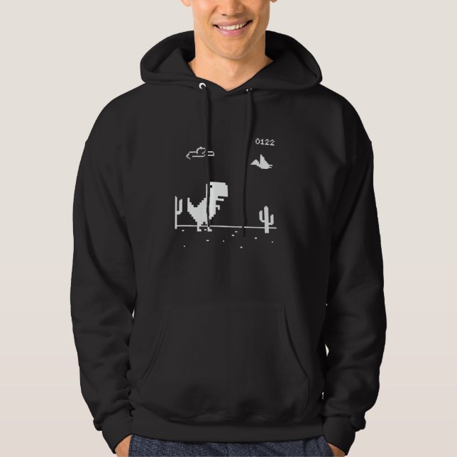 Moletom Dino T-Rex Dinossaur Pixel Game Sem Internet offli (Frente)