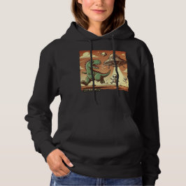 Moletom Dino UFO Selfie: Pânico Vintage (Hoodie de mulhere