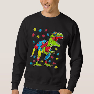 Moletom Dinosaur Autism Awareness Puzzle Piece Boys Kids T
