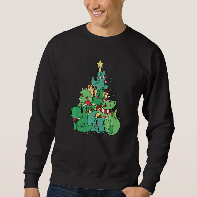 Moletom Dinosaur Christmas Tree Xmas Holidays (Frente)