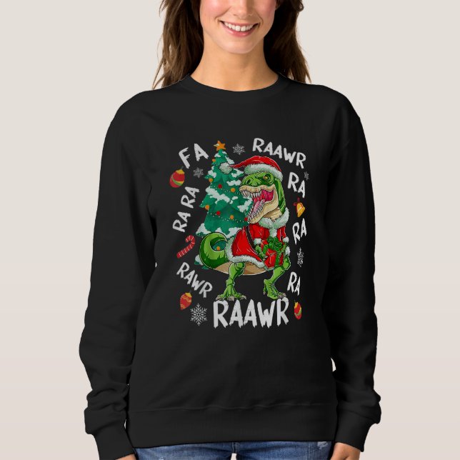 Moletom Dinosaur Fa Ra Ra Ra Rawr Rex  Christmas Xmas (Frente)