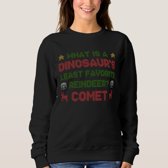 Moletom Dinosaur s Least Favorite Reindeer Comet Christmas (Frente)