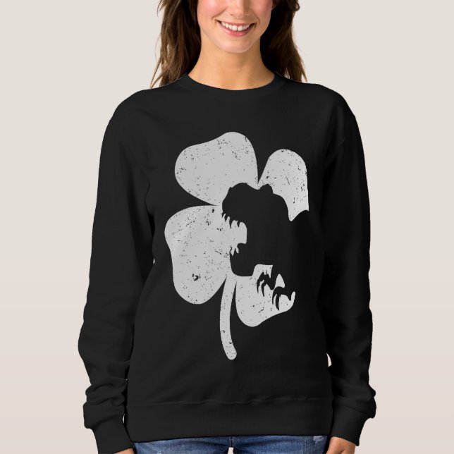 Moletom Dinosaur St Patricks Day  Boys Kids Toddler Irish  (Frente)