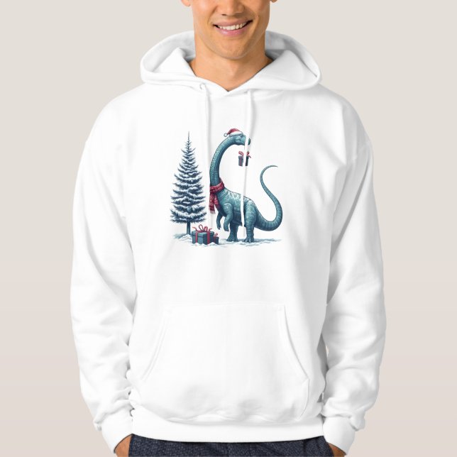 Moletom dinossauro Brontosauro de Natal (Frente)