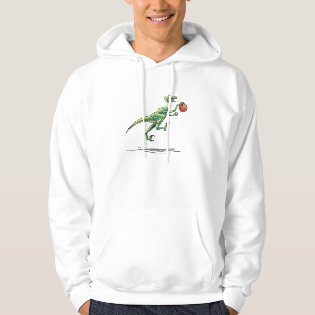 Moletom dinossauro dos desenhos animados do velociraptor (Frente)