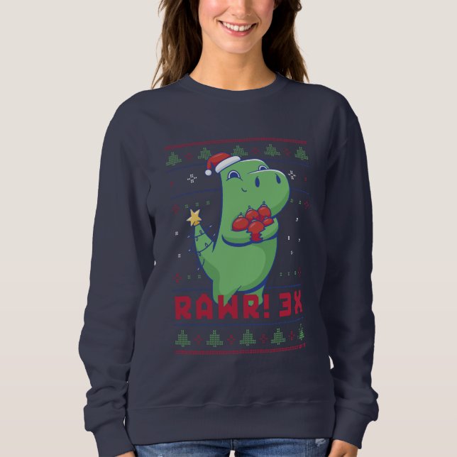 Moletom Dinossauro Engraçado Frio de Natal (Frente)