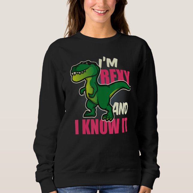 Moletom Dinossauro Engraçado T Rex Para Crianças Jovens E  (Frente)