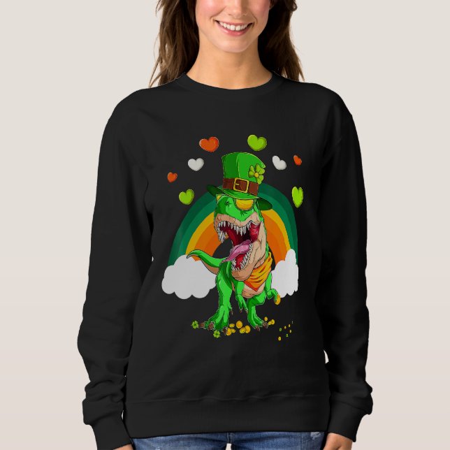 Moletom Dinossauro Feliz Rua Pat Trex Day Dino St Patricks (Frente)