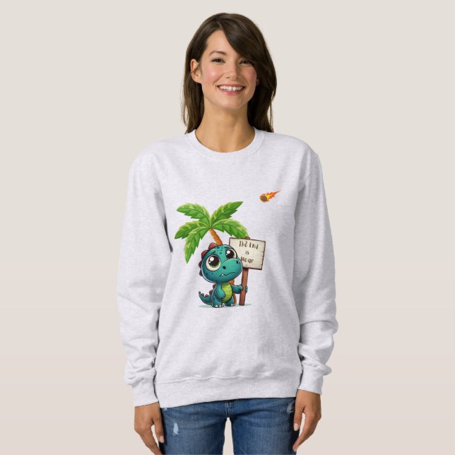Moletom dinossauro fofo, engraçado (Frente Completa)
