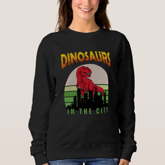 Moletom Dinossauro na Cidade | Design de Dinossauro (Frente)