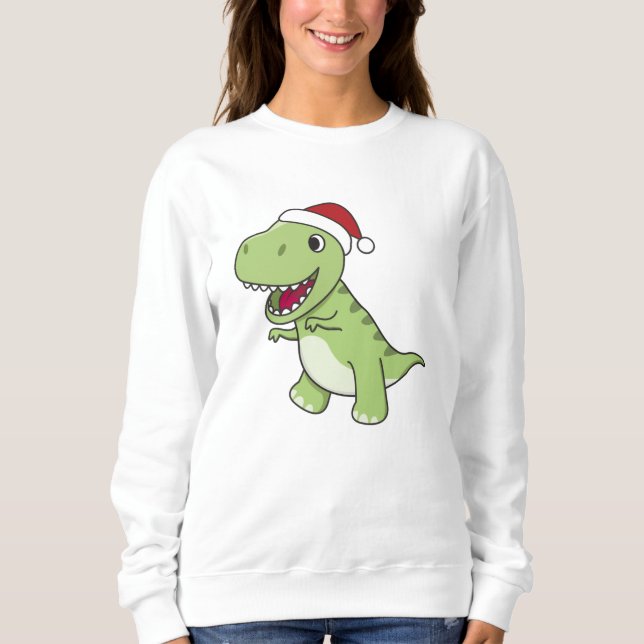 Moletom Dinossauro Natal Neve Inverno T-Rex Dino (Frente)