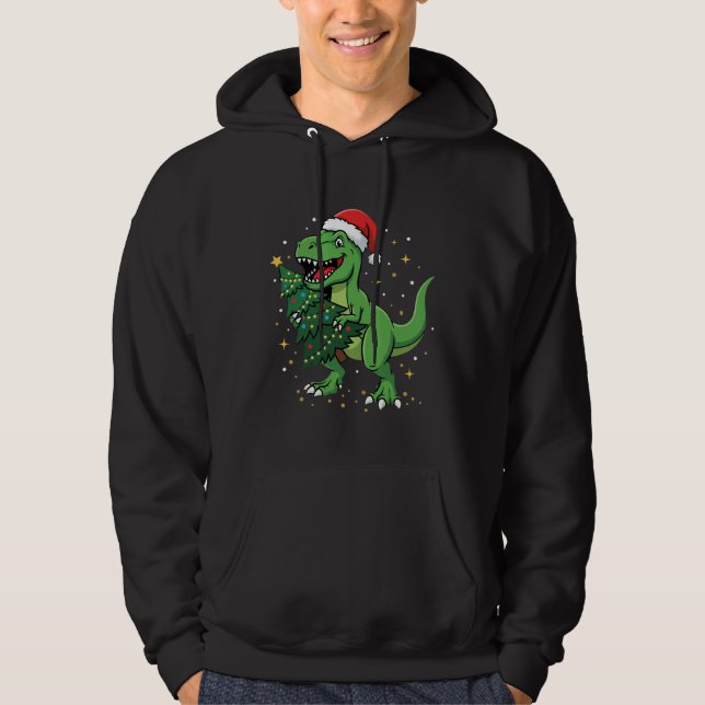 Moletom Dinossauro Natal T Rex Papai Noel (Frente)