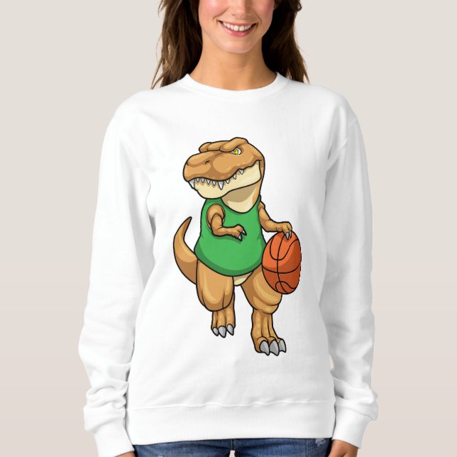 Moletom Dinossauro no Esporte com Basquete (Frente)