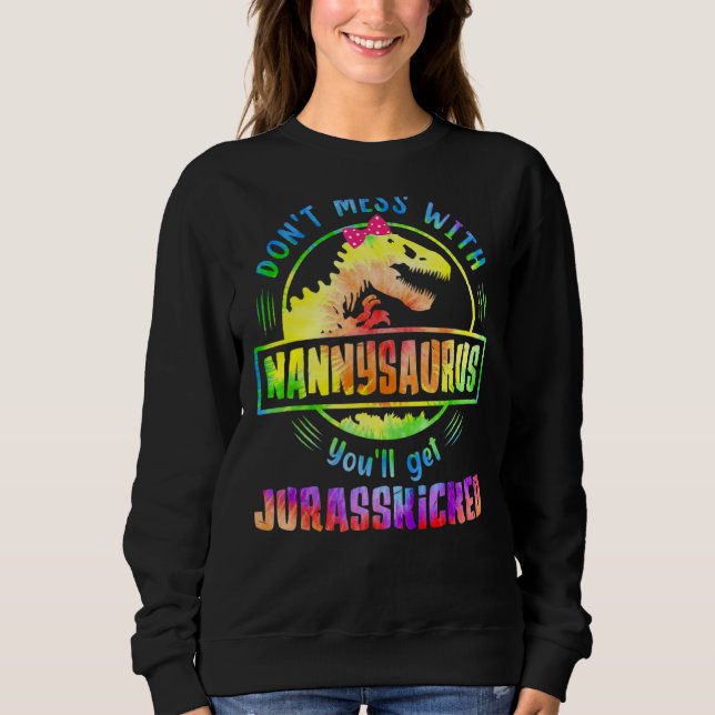 Moletom Dinossauros Rex do Dia das Mães Nannysaurus Tie Dy (Frente)