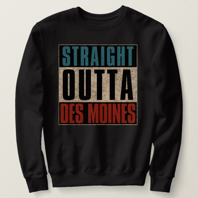 Moletom Direto de Des Moines Iowa IA (Frente do Design)
