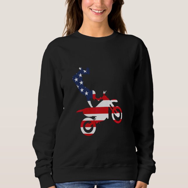 Moletom Dirt Bike American Flag Motocross Enduro (Frente)