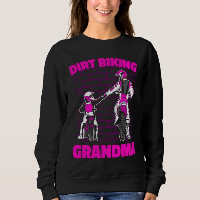 Moletom Dirt Bike Grandmother Mx Motocross Dirt Biking Gra (Frente)
