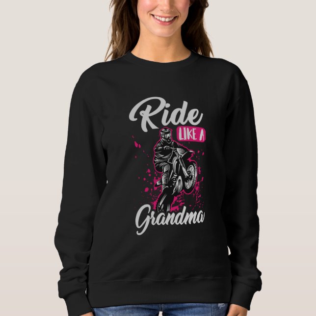 Moletom Dirt Bike Grandmother Mx Motocross Dirt Biking Gra (Frente)