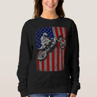 Moletom Dirt Bike Rider Motocross Racer Flag americano