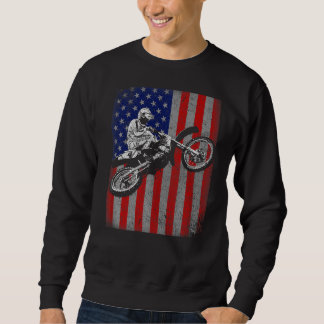 Moletom Dirt Bike Rider Motocross Racer Flag americano