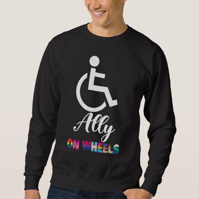 Moletom Disability Pride Awareness   Ally On Wheels Wheelc (Frente)