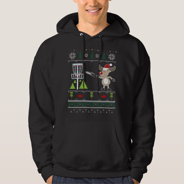 Moletom Disco Feio Golf Christmas Sweater Reindeer Sleigh (Frente)