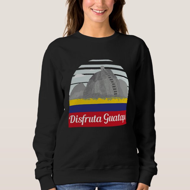 Moletom Disfruta Guatape Colombia Skyline Silhouette Outli (Frente)