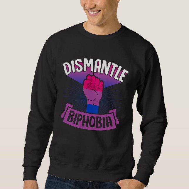 Moletom Dismantle Biphobia Protest Fist Bisexual Pride Aes (Frente)