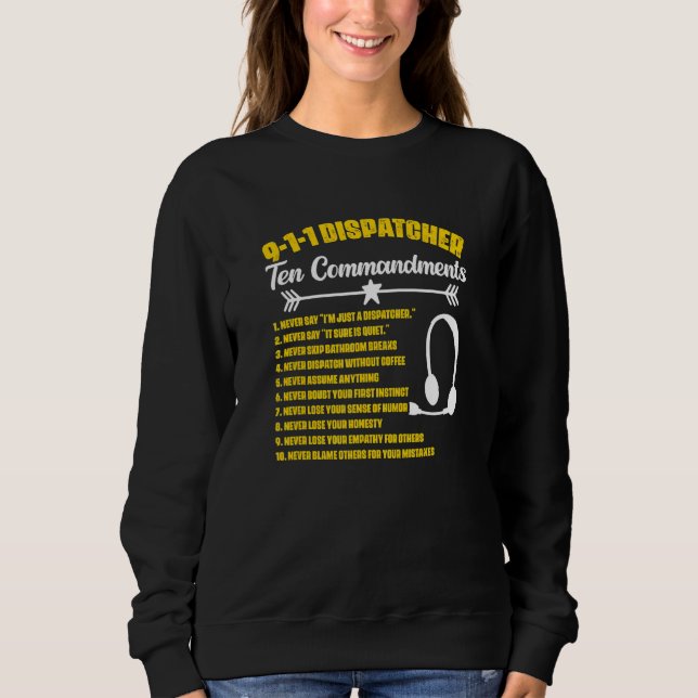 Moletom Dispatcher Commandments Responder Dispatch 911 Dis (Frente)