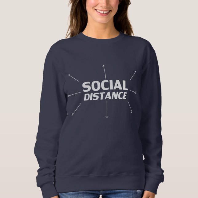Moletom Distância social flechas tipográficas brancas mode (Frente)