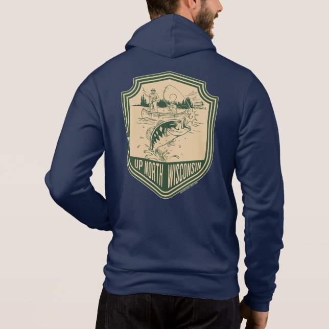 Moletom Distintivo de Pesca do Norte de Wisconsin (Verso)